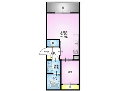 REGALEST さいたま新都心(1LDK/3階)の間取り写真
