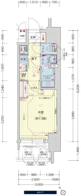 プレサンス新栄リベラ(1K/4階)の間取り写真