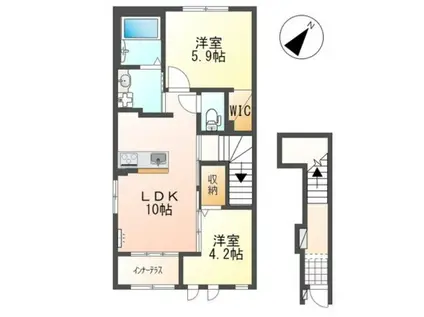 BEL・FIORE(2LDK/2階)の間取り写真