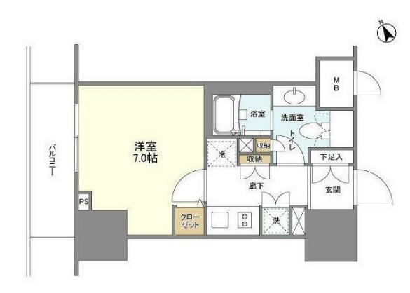 BLESS蔵前(1K/2階)の間取り写真