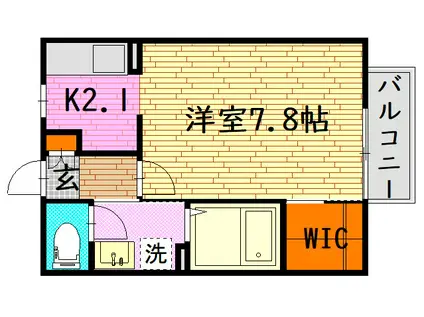 クレール本地A棟(1K/2階)の間取り写真