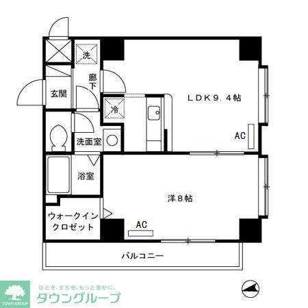 ボンヌール菊野台(1LDK/3階)の間取り写真