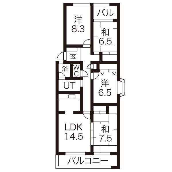 フレックス瀬戸(4LDK/2階)の間取り写真