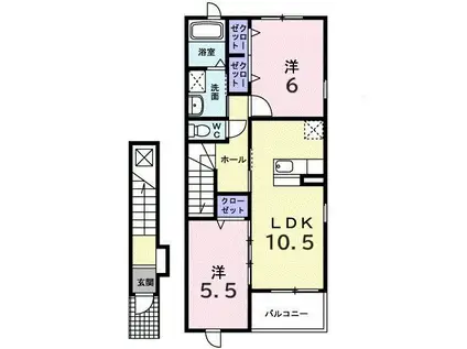 フロラシオン(2LDK/2階)の間取り写真