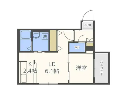 フェリーチェ麻生(1LDK/4階)の間取り写真