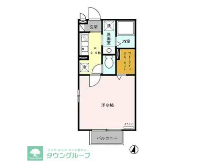 レジデンツ藤C(1K/2階)の間取り写真