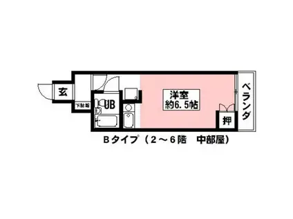 CITY POINT 松鴻町(ワンルーム/6階)の間取り写真