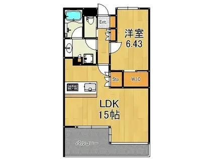 ESPACE NATUREL KAMAKURA(1LDK/6階)の間取り写真