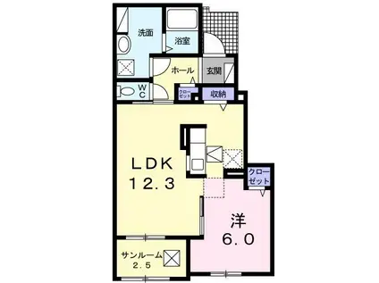 三佐横丁Ⅱ(1LDK/1階)の間取り写真