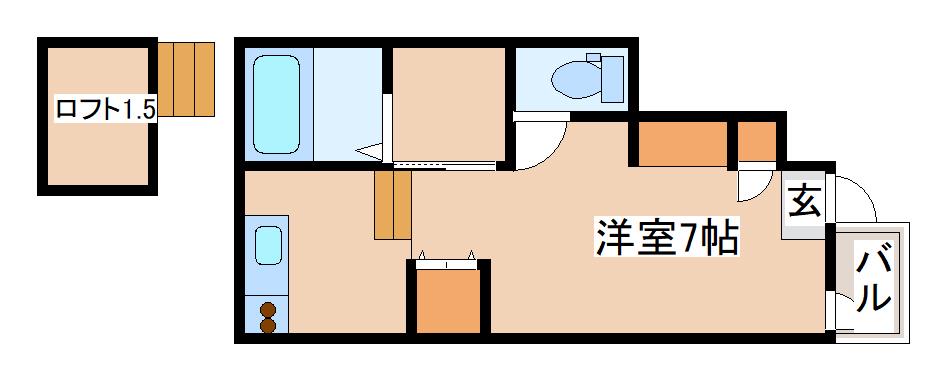 あんしん池田上町(ワンルーム/1階)の間取り写真