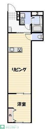 LIKES仁戸名町B棟(1LDK/1階)の間取り写真