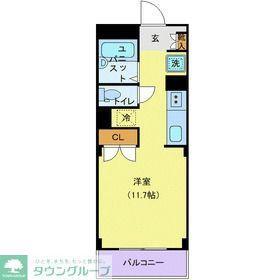 メゾンルシエール(ワンルーム/3階)の間取り写真