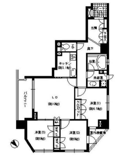 エスティメゾン巣鴨(3LDK/3階)の間取り写真