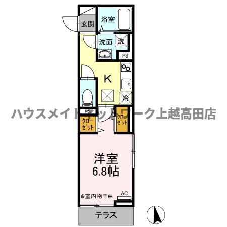 リナーシェ A(1K/1階)の間取り写真