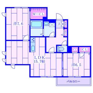 AKARKUIL (2LDK/2階)の間取り写真