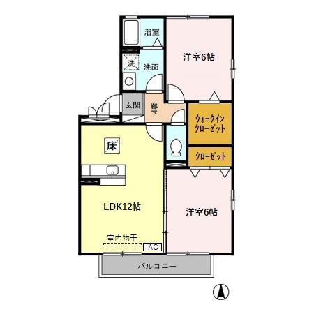 ヴィラ・ローザ(2LDK/1階)の間取り写真