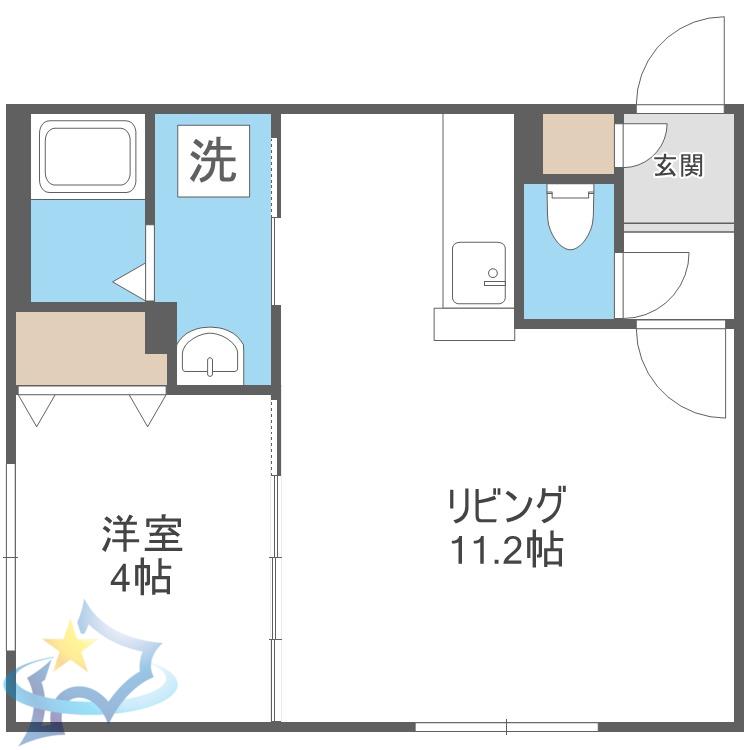 SALIENTE YAMAHANA(1LDK/3階)の間取り写真