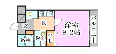スマイルI番館(1K/2階)の間取り写真
