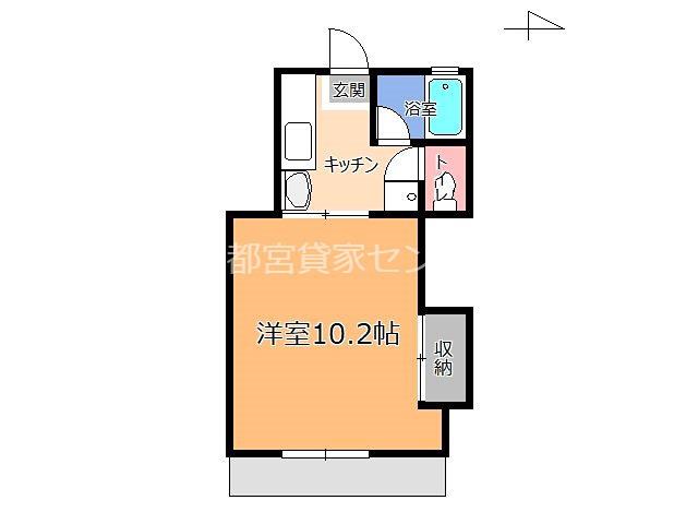 ハイツミキ(1K/1階)の間取り写真