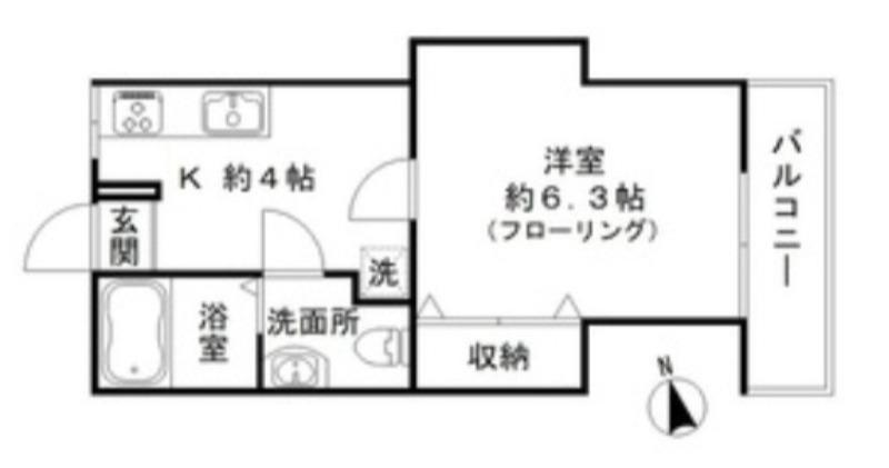 ハウス7(1K/2階)の間取り写真