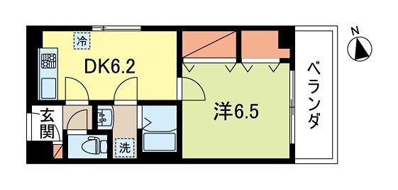 秀真コーポ(1DK/3階)の間取り写真