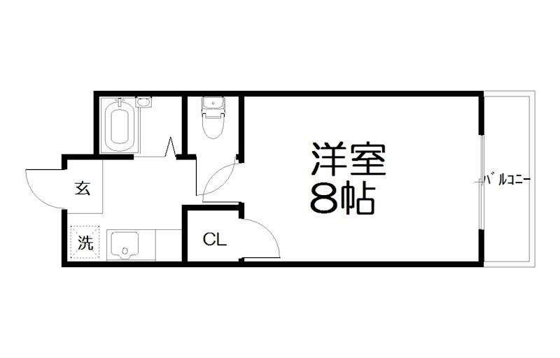 銀頂ハイツME(1K/2階)の間取り写真