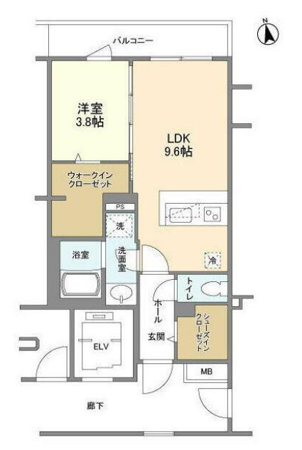 西麻布SBMマンション(1LDK/2階)の間取り写真