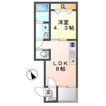 I-CUBE(1LDK/3階)の間取り写真