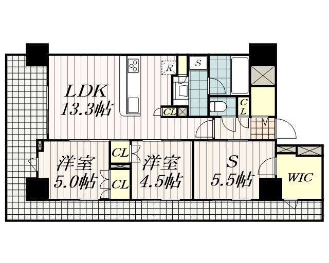 エクセレントシティ千葉登戸(2SLDK/7階)の間取り写真