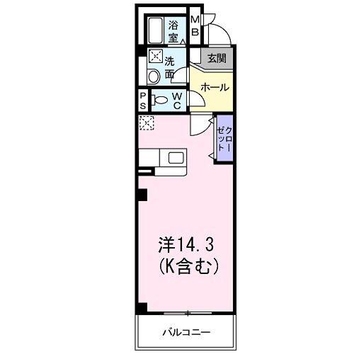 SPRING COURT(ワンルーム/2階)の間取り写真