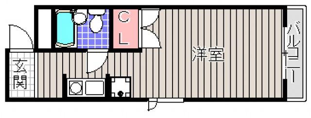 大紘ビル(ワンルーム/2階)の間取り写真