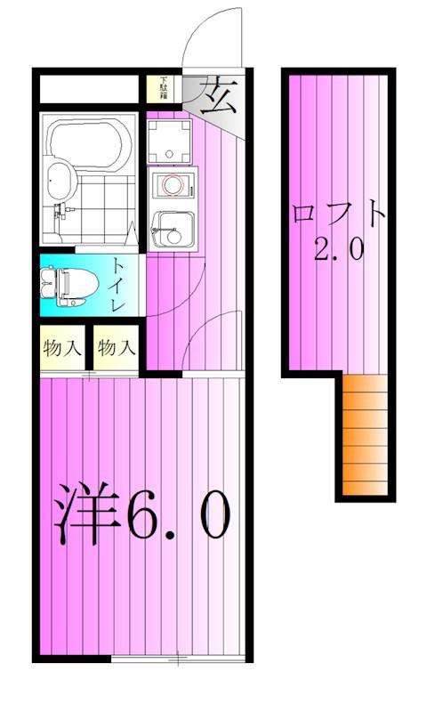 つくばエクスプレス 六町駅 徒歩17分 2階建 築18年(1K/1階)の間取り写真