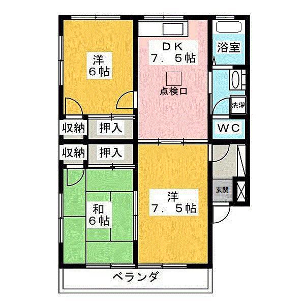 ウィングコート叶(3DK/3階)の間取り写真