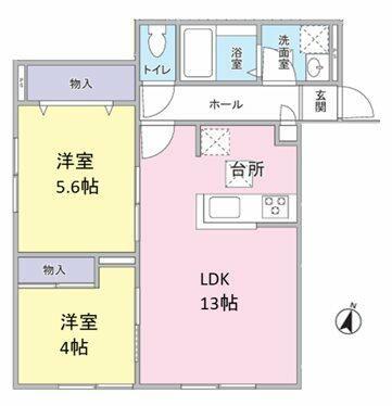 JR宇都宮線 蓮田駅 徒歩3分 3階建 築1年(2LDK/1階)の間取り写真