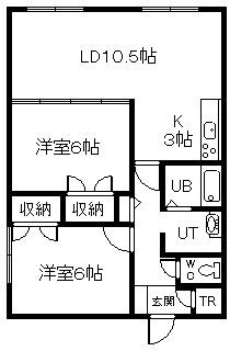 ロイヤルハイツ東光8・8(2LDK/2階)の間取り写真