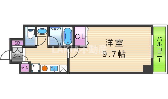 アリヴィオ夕陽ヶ丘(1K/7階)の間取り写真