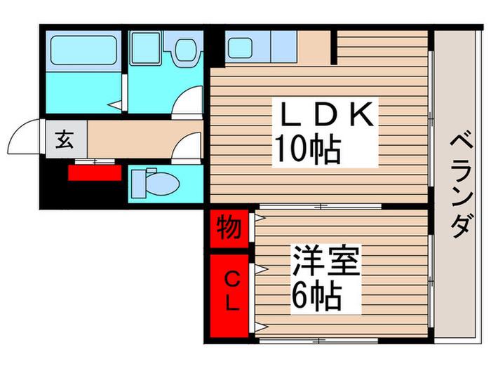 トレビナ西船橋(1LDK/2階)の間取り写真