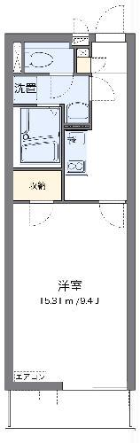 クレイノシャンティ浦和(1K/2階)の間取り写真