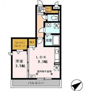 セーリング V B(1LDK/3階)の間取り写真