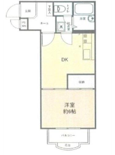 セザール赤塚公園(1DK/1階)の間取り写真