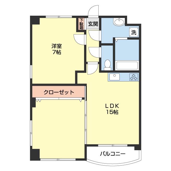 カサ・デ・西かのだ(1LDK/3階)の間取り写真