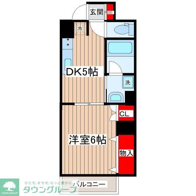 リヴドピエール(1DK/6階)の間取り写真