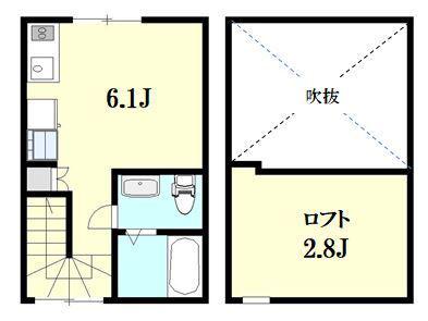 ブロードスカイ西六郷(ワンルーム/3階)の間取り写真