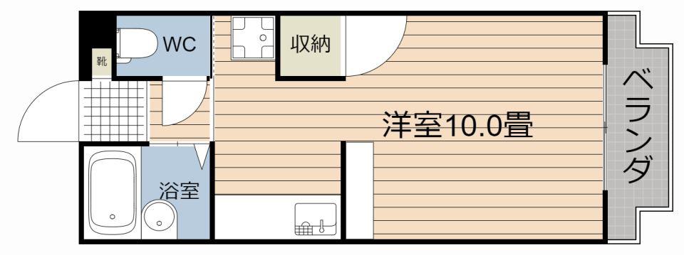 旭ビル(ワンルーム/2階)の間取り写真