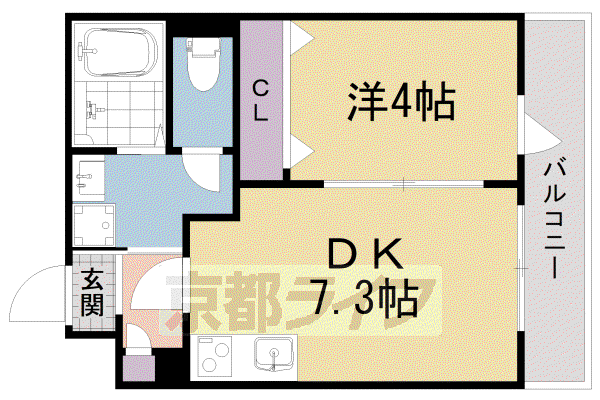 VINA KYOUDAIMAE(1DK/4階)の間取り写真