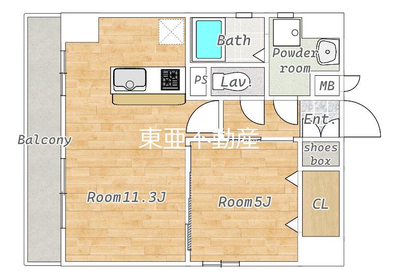 フォーエス紺屋今町(1LDK/7階)の間取り写真