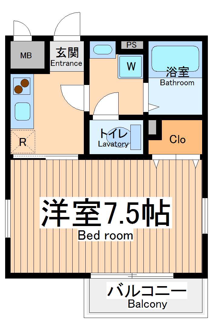 アムールケーワイ(1K/1階)の間取り写真