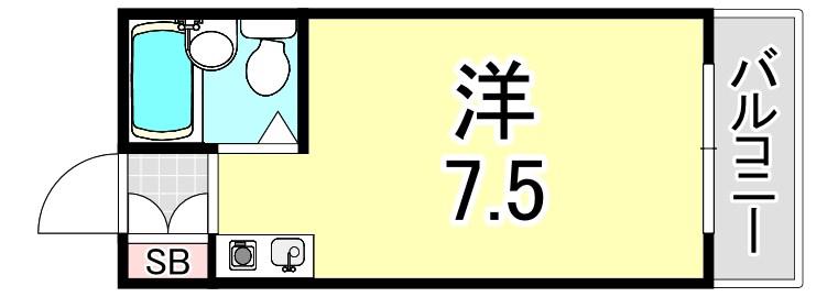 GRACE立花(ワンルーム/3階)の間取り写真