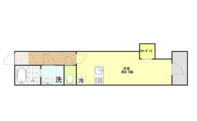 SGクレスト千間台西I(ワンルーム/1階)の間取り写真