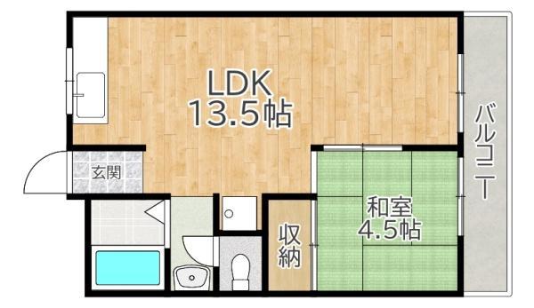 コーポ三樹(1LDK/1階)の間取り写真